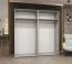 Armoire penderie 2 portes miroir Korab 78 | Chêne artisan | 2 m | Soft-Close | Poignées noires