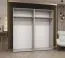 Armoire penderie 2 portes miroir Korab 88 | 2 m large | Kaschmir | Poignées or | Soft-Close