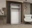 Armoire penderie Korab 112 | Espace optimisé 1 m | Chêne naturel | 2 portes miroir | Soft-Close | Poignées couleur cachemire