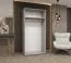 Armoire noire Korab 117 | 2 portes miroir | Largeur 1 m | Tringle à vêtements | Poignées couleur cachemire | Soft-Close