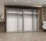 Armoire penderie Korab 160 noire | 3 m de large | Soft-Close | 4 étagères & 4 penderies | Poignées noires