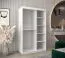 Armoire penderie Jorasses 06 blanche | 1 porte miroir | 120 cm large | 5 compartiments | 2 tringles | Portes coulissantes aluminium