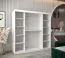 Armoire penderie Jorasses 18 blanc | 1 porte miroir | 2 m de large | portes coulissantes | 10 compartiments