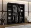 Armoire à portes coulissantes / Noir mat / 10 compartiments / 2 tringles à vêtements / Finition haut de gamme / 180 x 62 x 200 cm / Armoire / Porte miroir / Design moderne