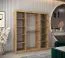 Armoire coulissante 1,8 m | Miroir intégré | Chêne Artisan | 10 compartiments | 2 tringles | Aletschhorn 13