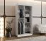 Armoire / Blanc mat / 5 compartiments / 2 tringles / Finition haut de gamme / étroite / 100 x 62 x 200 cm / Armoire à portes coulissantes / Porte miroir décorative