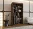 Armoire / Couleur : Noyer Warmia / 5 compartiments / 2 tringles / Finition haut de gamme / étroite / 100 x 62 x 200 cm / Armoire à portes coulissantes / Porte miroir décorative