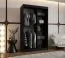 Armoire à portes coulissantes / Noir mat / 5 compartiments / 2 tringles / Finition haut de gamme / 120 x 62 x 200 cm / Armoire / Porte miroir / Design moderne