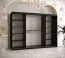 Armoire penderie Liskamm 47 avec miroir | 200 x 250 x 62 cm | Noir mat / Blanc mat | Grand espace de rangement
