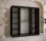 Armoire au design sobre Balmenhorn 39, Couleur : Noir mat / Blanc mat - Dimensions : 200 x 180 x 62 cm (h x l x p), avec une porte à miroir
