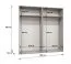 Armoire à portes battantes / 2 mètres de large / 2 tringles à vêtements / Couleur : Noir / Poignées : Or / Dimensions : 200 x 52 x 202 cm / Penderie / 2 compartiments / 4 portes