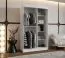 Armoire penderie Bernina 06 blanche | 5 compartiments | 1,2 m de large | miroir intégré | portes coulissantes