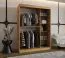 Armoire à portes coulissantes avec miroir Bernina 09 | Chêne artisan | 1,5 m de large | 5 compartiments | 2 tringles | Rails en aluminium