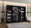 Armoire à portes coulissantes Bernina 23 | Noir | 2,5 m de large | Miroir intégré | 10 compartiments | 2 tringles | Rails aluminium