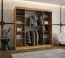 Armoire / Couleur : Chêne artisan / 10 compartiments / 2 tringles à vêtements / Finition haut de gamme / 200 x 62 x 200 cm / Armoire à portes coulissantes / Porte miroir décorative