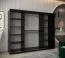 Armoire à portes coulissantes / Noir mat / 10 compartiments / 2 tringles / 250 x 62 x 200 cm / Armoire / Porte miroir / Finition haut de gamme / Design moderne