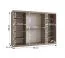 Armoire à portes coulissantes / Cachemire / 10 compartiments / 2 tringles à vêtements / 250 x 62 x 200 cm / Armoire / Porte miroir / Finition haut de gamme / Design moderne