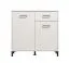 Commode blanche Sabas 05 | 1 tiroir, 2 portes, 4 compartiments | Poignées & pieds noirs | 90 x 93 x 40 cm