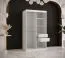 Armoire avec optique marbre Hochfeiler 49, Couleur : Blanc / Marbre noir - Dimensions : 200 x 100 x 62 cm (h x l x p), avec cinq casiers et deux tringles à vêtements