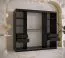 Armoire de style moderne Hochfeiler 68, Couleur : Noir / Marbre noir - Dimensions : 200 x 200 x 62 cm (h x l x p), avec 10 compartiments et un miroir