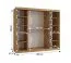 Penderie / Couleur : Chêne artisan / Porte miroir / Détails modernes / 200 x 62 x 200 cm / Armoire à portes coulissantes / 10 compartiments / 2 tringles à vêtements / Finitions haut de gamme
