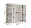 Armoire à portes coulissantes / Penderie / Blanc mat / 10 compartiments / 2 tringles à vêtements / 200 x 62 x 200 cm / Porte miroir décorative / Pour chambre à coucher