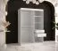 Armoire exceptionnelle Balmenhorn 54, Couleur : Blanc mat / Noir mat - Dimensions : 200 x 120 x 62 cm (h x l x p), avec cinq casiers et deux tringles à vêtements