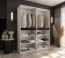 Armoire à portes battantes / Blanche / 8 portes battantes / 6 compartiments / 2 tringles / Penderie / 180 x 52 x 203 cm / Finition haut de gamme / Système de fermeture Soft-Close