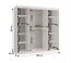 Armoire / Armoire à portes coulissantes / Blanc mat / 10 compartiments / 2 tringles à vêtements / Porte miroir décorative / 180 x 62 x 200 cm / Pour chambre à coucher