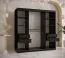 Armoire au design moderne Aletschhorn 16, Couleur : Noir mat - Dimensions : 200 x 180 x 62 cm (h x l x p), avec une porte à miroir