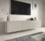 Meuble bas TV / Cachemire / 3 portes basculantes / 3 compartiments / Fonction Push-to-open / Dimensions : 200 x 40 x 54 cm / Peut être monté sur pieds ou suspendu / Design à lamelles