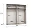 Armoire penderie 2 m Eiger 142 | 4 portes miroir | Finition cachemire | Poignées assorties | Soft-Close