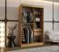 Armoire portes coulissantes miroir | Chêne Artisan | 1,2 m largeur | 5 casiers | 2 tringles | Chambre