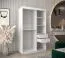 Armoire penderie Jorasses 06 blanche | 1 porte miroir | 120 cm large | 5 compartiments | 2 tringles | Portes coulissantes aluminium