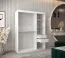 Armoire penderie Jorasses 10 | 1,5 m de large | Porte miroir | Blanc moderne | 5 compartiments | 2 tringles | Portes coulissantes