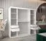 Armoire penderie Jorasses 18 blanc | 1 porte miroir | 2 m de large | portes coulissantes | 10 compartiments