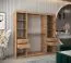 Armoire coulissante Aletschhorn 17 | 1 porte miroir | Chêne Artisan | 2 m de large | 10 compartiments | 2 tringles | rails aluminium