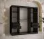 Armoire penderie 10 compartiments Liskamm 15 | 200 x 180 x 62 cm | Noir mat / Blanc mat | 2 portes coulissantes