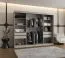 Armoire penderie Moldoveanu 24 | 2 portes coulissantes dont 1 miroir ovale | 2,5 m de large | 10 compartiments | Finition cachemire