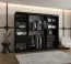 Armoire à portes coulissantes Bernina 23 | Noir | 2,5 m de large | Miroir intégré | 10 compartiments | 2 tringles | Rails aluminium