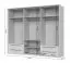 Armoire à six portes avec cadre LED Neiafu 80, quatre tiroirs, trois tringles à vêtements, cinq étagères, dimensions : 226 x 277 x 60 cm, finition haut de gamme