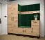 Panneau mural de style moderne Couleur : Vert - Dimensions : 42 x 42 x 4 cm (H x L x P)