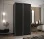 Penderie / Armoire à portes coulissantes / 2 tringles à vêtements / 2 portes coulissantes / 6 compartiments / 6 étagères / Soft-Close / Couleur : Noir / Soft-Close