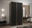 Penderie / Armoire à portes coulissantes / 245,5 x 130 x 64 cm / 2 tringles à vêtements / 6 étagères / 6 compartiments / 2 portes coulissantes / Couleur : Noir / Soft-Close