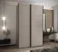 Penderie / Armoire à portes coulissantes / ABS protection des bords / 245,5 x 160 x 64 cm / 11 compartiments / 2 portes coulissantes / 2 tringles à vêtements / Couleur : Cachemire / Soft-Close