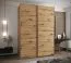 Penderie / Armoire à portes coulissantes / 245,5 x 170 x 64 cm / 11 compartiments / 6 étagères / 2 tringles à vêtements / 2 portes coulissantes / Couleur : Chêne Artisan