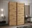 Armoire à portes coulissantes / Penderie / 2 portes coulissantes / 2 tringles à vêtements / 245,5 x 180 x 64 cm /11 compartiments / 6 étagères / Couleur : Chêne Artisan