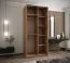 Penderie / armoire à portes coulissantes / 2 tringles à vêtements / 245,5 x 100 x 64 cm / 6 étagères / 6 compartiments / 2 portes coulissantes / Couleur : Chêne Artisan