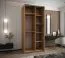 Penderie / Armoire à portes coulissantes / 2 portes coulissantes / 245,5 x 100 x 64 cm / 2 tringles à vêtements / Couleur : Cachemire / 6 étagères / 6 compartiments
