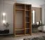 Penderie / Armoire à portes coulissantes / 245,5 x 130 x 64 cm / 2 tringles à vêtements / 2 portes coulissantes / Miroir / Couleur : Cachemire / ABS protection des bords